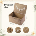Geelin Seagrass Wedding Card Basket with Card Banner,14 Inch,Coffee - Image 2