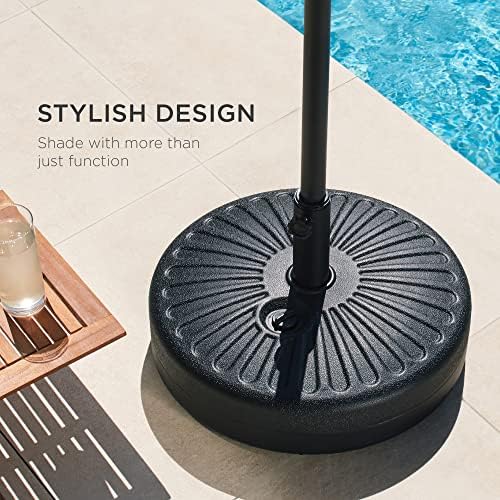 Best Choice Products Fillable Umbrella Base Stand Round Sunburst Plastic Patio Umbrella Base Stand, Pole Holder for Outdoor, Lawn w/ 55lbs Weight Capacity, Adjustment Knob - Image 6