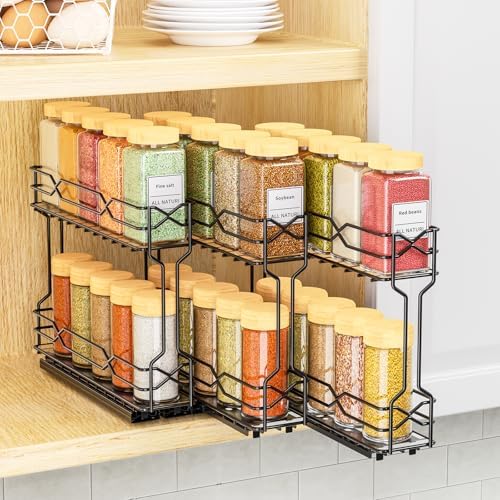 RCHYFEED Pull Out Spice Rack Organizer for Cabinet,2.1 Wx10.5 Dx8 H,3 Pack by RCHYFEED
