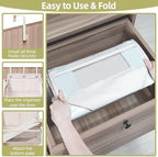 Over Door Organizer with 6 Extra Large Pockets 12 Side Pockets, Sturdy Closet Storage Rack, Hanging Storage Organizer with Clear Window for Shoes, Diaper, Bedroom, Bathroom, Beige, 3-Pack - Image 4