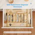 WelFurGeer Premium Wooden Silverware Organizer for Kitchen Drawers, Utensil Tray for Kitchen Drawer, Cutlery Drawer Organizer for Forks, Spoons, Knives - Sturdy Birchwood, Natural Finish - Image 6
