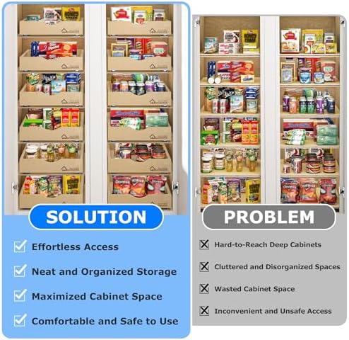WelFurGeer Premium Birchwood Pull-Out Cabinet Drawers, 26" W x 21" D Pull Out Cabinet Organizer, Heavy-Duty Cabinet Organizer with Easy Installation, Space-Saving Pullout Drawer for Home & Kitchen - Image 3