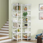 Tribesigns 78.7 Inch Tall Skinny Narrow Bookshelf Bookcase Set of 2, White - Image 3