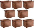 BROWNLILY Handwoven Clothes Basket Laundry Hampers Large Wicker Storage Baskets for Shelves Blankets Closet Storage Bins Car Bedroom Bathroom Organizers and Storage Bath (8, Brown) by BROWNLILY