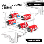 Simple Houseware 2-Pack Stackable Beverage Soda Can Dispenser Rack, White - Image 4