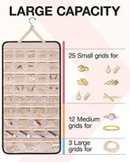 BAGSMART Hanging Jewelry Organizer Necklace/Earring/Ring 2-Sided XL Black - Image 3