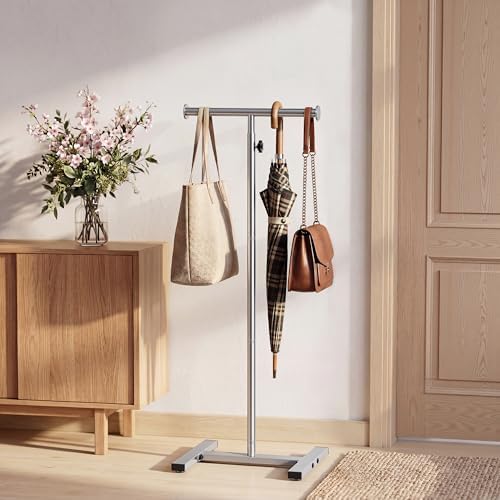 56" Shopping Bag Rack Stand, Adjustable Freestanding Tote Bag Display for Retail Store, Boutique, Entryway & Hallway, Holds Up to 22 lbs, Silver - Image 3