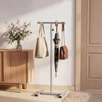 56" Shopping Bag Rack Stand, Adjustable Freestanding Tote Bag Display for Retail Store, Boutique, Entryway & Hallway, Holds Up to 22 lbs, Silver - Image 3