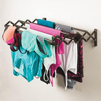 mDesign Steel Wall Mount Accordion Expandable Retractable Clothes Air Drying Rack - 8 Bars for Hanging Garments - Mounted Organizer for Laundry/Utility Room, Bathroom, Garage, Bardo Collection, Bronze - Image 6