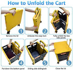 FELICON SELORSS Foldable Utility Cart Folding Portable Rolling Crate-Yellow - Image 4