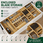 Bamboo Expandable Kitchen Drawer Organizer, 17.8-30 in,Natural - Image 3