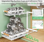Kitstorack Under Sink Organizer, 2 Tier Under the Sink Storage, Slide out Pull out Cabinet Organizer Shelf, Metal Sliding Drawer for Kitchen Bathroom Pantry Closet Organization Rack, White, 2 Pack - Image 4