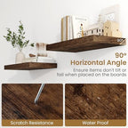 Fun Memories Floating Shelves 24 Inch Long, 9.3 Inch Deep Floating Shelf for Lving Room, Bedoom, Kitchen, Deep Wall Shelves for Bathroom, 2 Pack Storage Display Shelf for Books, Decors, Rustic Brown - Image 5