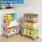 OKZEST 3-Tier Rolling Pantry Floor Organizers and Storage Cart with Wheels - Image 6