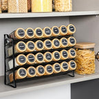 AOZITA Spice Rack Organizer for Cabinet, 28 Empty Spice Jars with Bamboo lids, Funnel, Spice Labels, Seasoning Organizer for Countertop, Cabinet, Kitchen, Pantry, Cupboard - Image 5