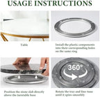 Koville 12'' Black Marble Lazy Susan for Dinning, Marble Turntable for Kitchen Counter, Lazy Susans Organizer for Cabinet, Serving Rotation Spinning Tabletop Organizer Swiveling, Spice Rack Storage - Image 4