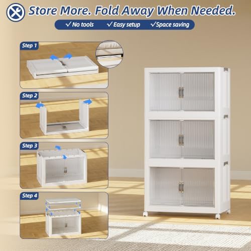 SAILUN Stackable Storage Bins with Lid, 382QT 3Pack Gray - Image 6