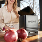 Beautiful Potato and Onion Storage Container Set - Food Safe Metal Bins - Image 2