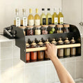 REALINN Pull Down Shelf for Upper Cabinets, 3 Tier Spice Rack, Black by REALINN