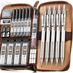 Nicpro 20PCS Metal Mechanical Pencil Set in Leather Case by Nicpro