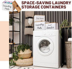 Dandat 3 Pcs Wood Laundry Pods Container Farmhouse Decoration Laundry Room Organization and Storage, Rustic Dryer Sheet Holder Scent Booster Container Set with Scoop(White) - Image 6