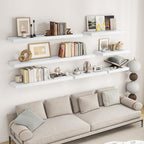 RICHFOCUS 72Inch Floating Shelves for Wall 2Pack, White, 8" Deep - Image 2