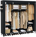 CASAMAYA Portable Closet, 66.9 Inch Large Capacity Wardrobe Closet with Cover, Clothes Storage Organizer with Shelves and 4 Hanging Rods, Easy to Assembly, Black PCT204B01 by Unknown