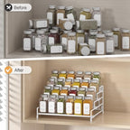 RUILALIFE 4-Tier-Spice-Rack-Organizer-for-Cabinet, Adjustable Depth Spice Holder Shelf For Countertop Pantry Cupboard, Metal Tiered Seasoning Organizer,Display Shelf Riser - Image 7