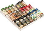 mDesign Expandable Plastic Deluxe Spice Rack, Drawer Organizer for Kitchen Cabinet Drawers, 3 Tier Slanted for Spice Jars, Food Seasoning Bottle Storage, Ligne Collection - Cream/Beige - Image 5