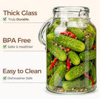 ComSaf Large Glass Jars with Airtight Lids 1.1 Gallon 2 Pack Wide Mouth - Image 5