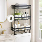 PowerKing Over The Toilet Storage Shelf, 3 Tier Bathroom Organizer, Black - Image 6
