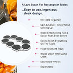 The Lazy Susan Revolution - Full Set - Dark Gray - The First Patented Lazy Susan Turntable Expandable for Rectangular & Oblong Tables - Kitchen & Dining Tables - Great Gift! Parties & Gatherings. - Image 4