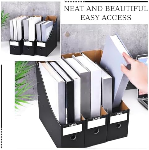 Geyee 50 Pcs Cardboard Magazine Holder Magazine File Holder, Black - Image 4