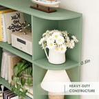 FOTOSOK 72" Tall Corner Bookshelf, 6-Tier Bookshelf and Bookcase, Green - Image 6