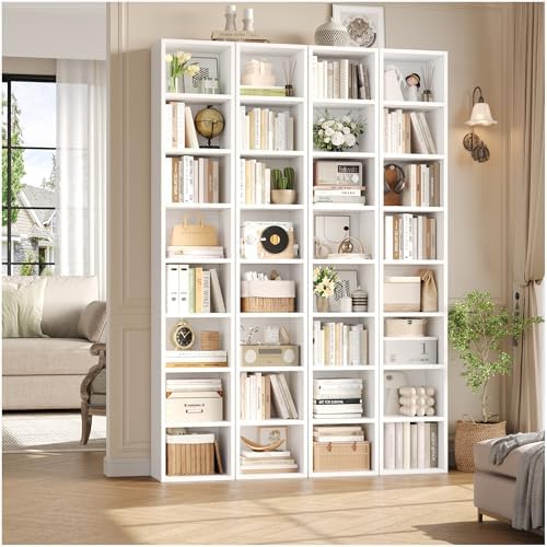 FOTOSOK Bookshelf Bookcase 8-Tier Narrow Bookshelf Tall CD Media Tower Rack - Image 4