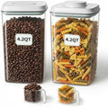 Melovom Pop Airtight Food Storage Containers Set with Lids, Large 4.2Qt/4L Food Containers with Scoop, Kitchen Pantry Organization and Storage, BPA Free Stackable Cereal Container (2 * 4.2Qt) by Melovom