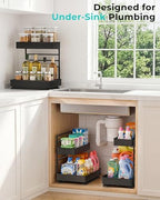 EVERIE Metal Pull Out Slide Shelf Organizer for Under Sink Organization in Kitchen, Bathroom, Counter, Cabinets, Minimum Available Space 13" Wide x 16.5" Deep (Black, 1 Set) - Image 6