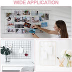 PATIKIL 24"x16" Wire Grid Panel, 2 Pack Board Photo Pictures Memo Display Grid Panels Hanging Organizer Wall Decorative Panel for Home Office Wedding, White - Image 7