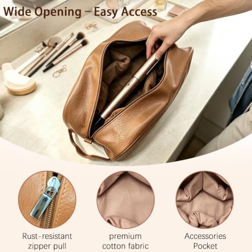 Hair Tools Travel Bag 5-Piece Set, Brown - Image 3