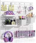 AKTOP Plastic Peg Board Wall Organizer 4-Pack, 12"x12" Pegboard Kit, White by Buynow