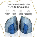 Nature's Decorations Blue Agate Bookends - A-Quality Small Heavy Duty Geode, Navy & Cobalt Office Decor Accents, Unique Crystal Gift, 1 Pair (2-3 lbs) - Image 7