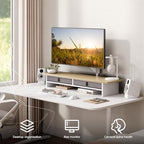 Fenge 35 Inch Monitor Stand with Drawer Storage, Computer Riser for Desk - Image 2