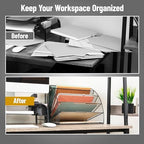 Mind Reader 6 Tier Fan Shaped Desktop File Organizer, Large Capacity Wire Document Holder for Office or Home, Black - Image 5
