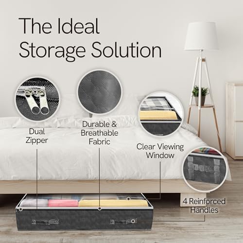 Reli. 90L Under Bed Storage with Clear Window, 8 Pack | Closet Storage Bins - Image 4