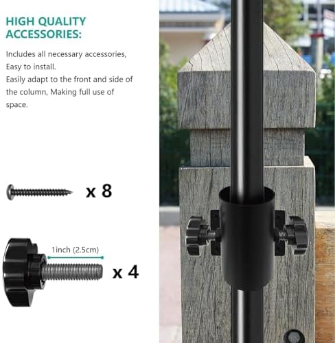 Stainless Steel Deck Umbrella Mount,Heavy Duty Patio Umbrella Holder for Deck Railing (Fit Max OD 2 Inch),Can Be Installed at Right Angles or Flat Surfaces,Black - Image 7