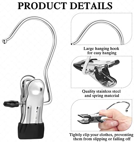 Yinder 150 Pcs Boot Hanger Clips Laundry Hooks Stainless Steel Hooks,Black - Image 3