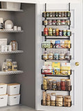 8-Tier Over Door Pantry Organizer,Heavy Duty Adjustable Metal Shelf for Pantry, Black by Unknown