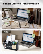 DLQuarts Solid Wood Mail Organizer Countertop or Wall Mounted, Matte Black - Image 7