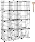 C&AHOME Wire Cube Storage, 12 - Cube Organizer Metal C Grids, Silver Gray by CAHOME