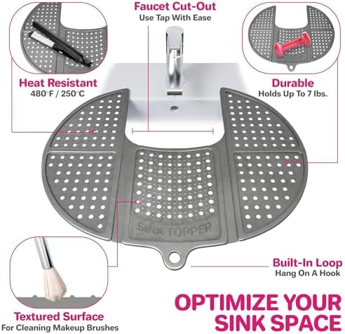 Sink Topper Bathroom Sink Cover for Counter Space, Standard Black - Image 6